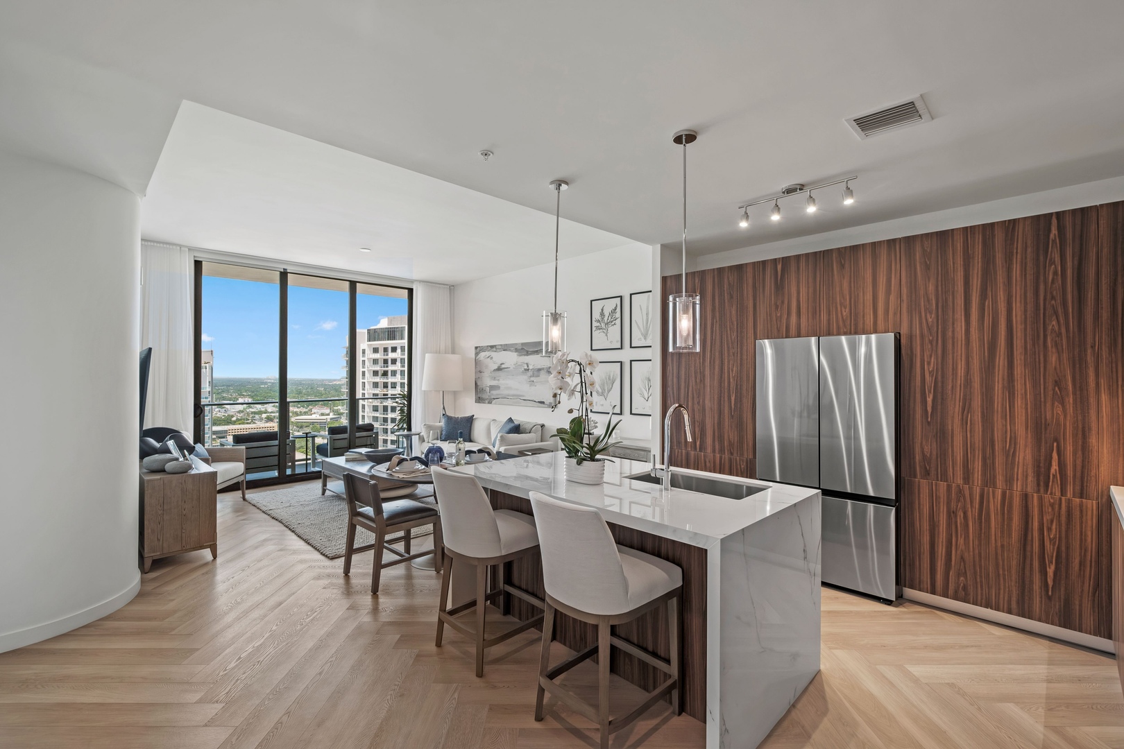 Kitchen and living room